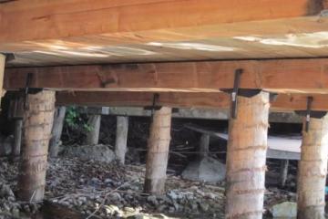 Badestegbau mit Stiege