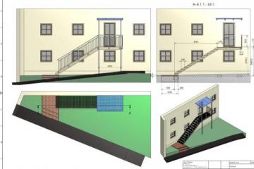 Stiegenaufgang mit Niro-Geländer