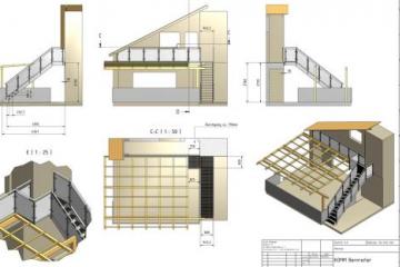Stiegenkonstruktion mit Geländer
